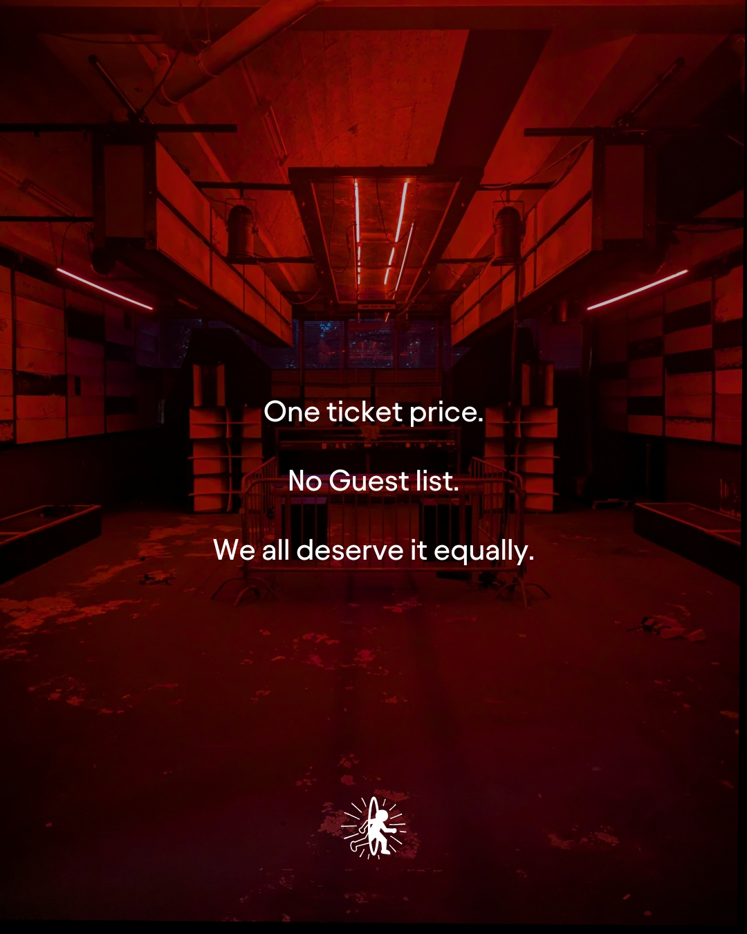 One ticket price, no guest list graphic